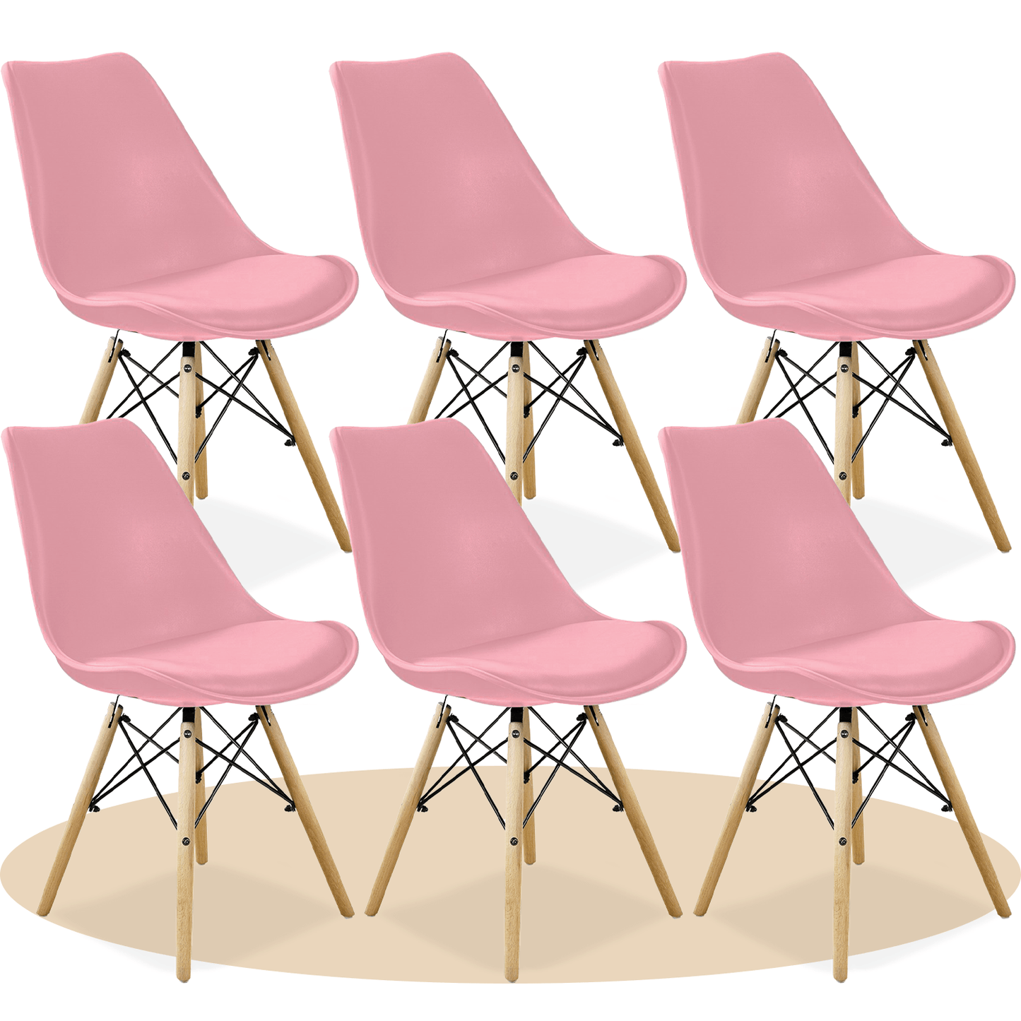 Sillas para Comedor, Sillas para Cocina con Asiento Blando, Tapizado y Patas Resistentes de Madera de Haya, Sillas Nórdicas Minimalistas, 49.5 x 44 x 79.5 cm