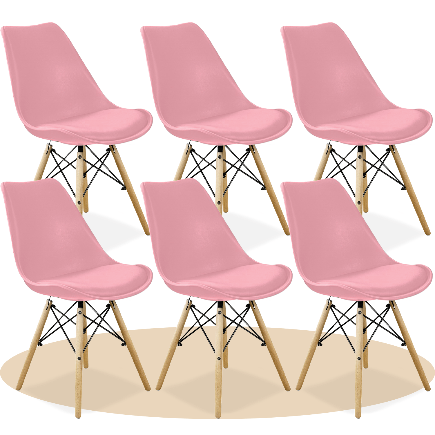 Sillas para Comedor, Sillas para Cocina con Asiento Blando, Tapizado y Patas Resistentes de Madera de Haya, Sillas Nórdicas Minimalistas, 49.5 x 44 x 79.5 cm