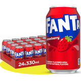 Fanta Fresa, Refresco con Sabor a Fresa, Pack Ahorro de 24 Latas de 330ml