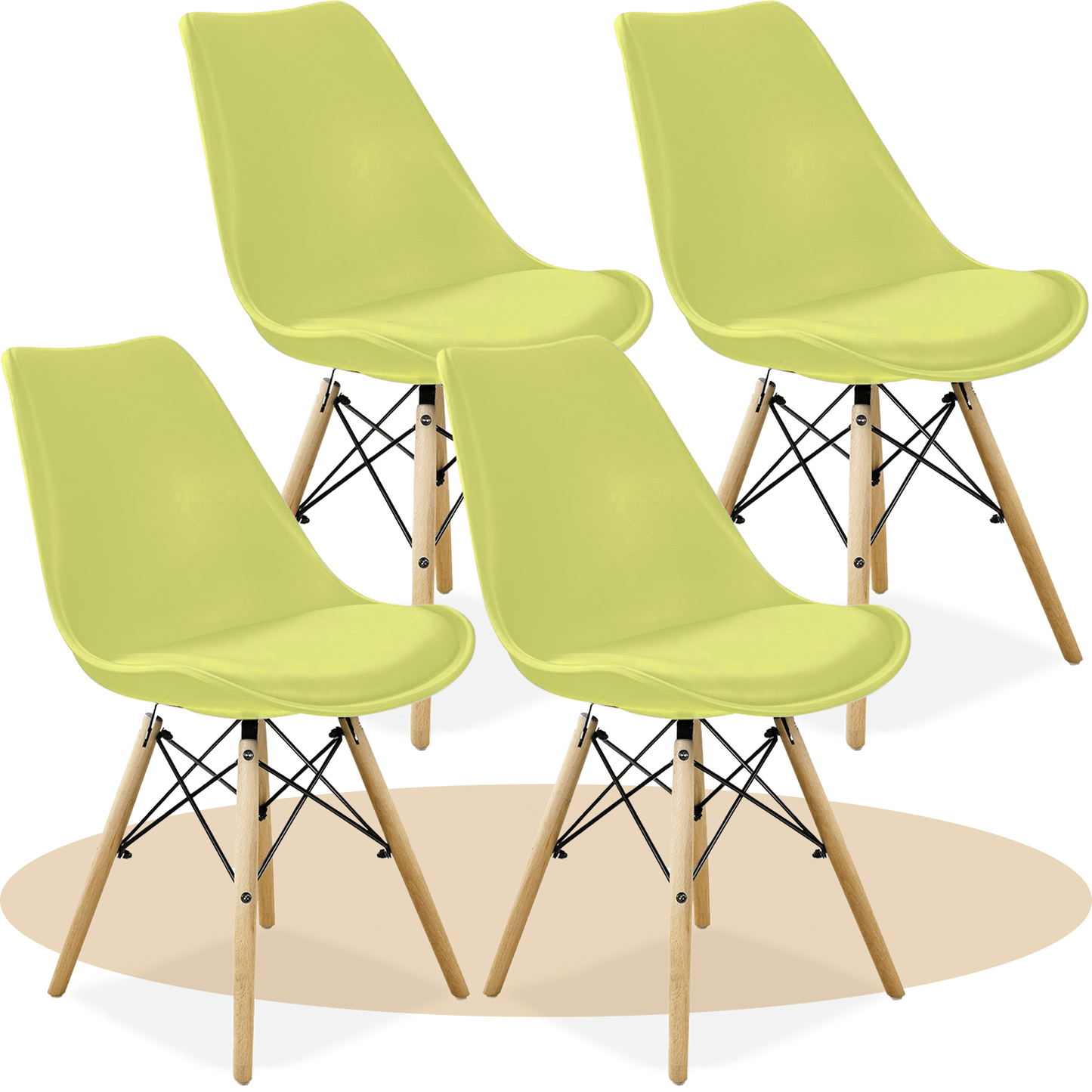 Sillas para Comedor, Sillas para Cocina con Asiento Blando, Tapizado y Patas Resistentes de Madera de Haya, Sillas Nórdicas Minimalistas, 49.5 x 44 x 79.5 cm