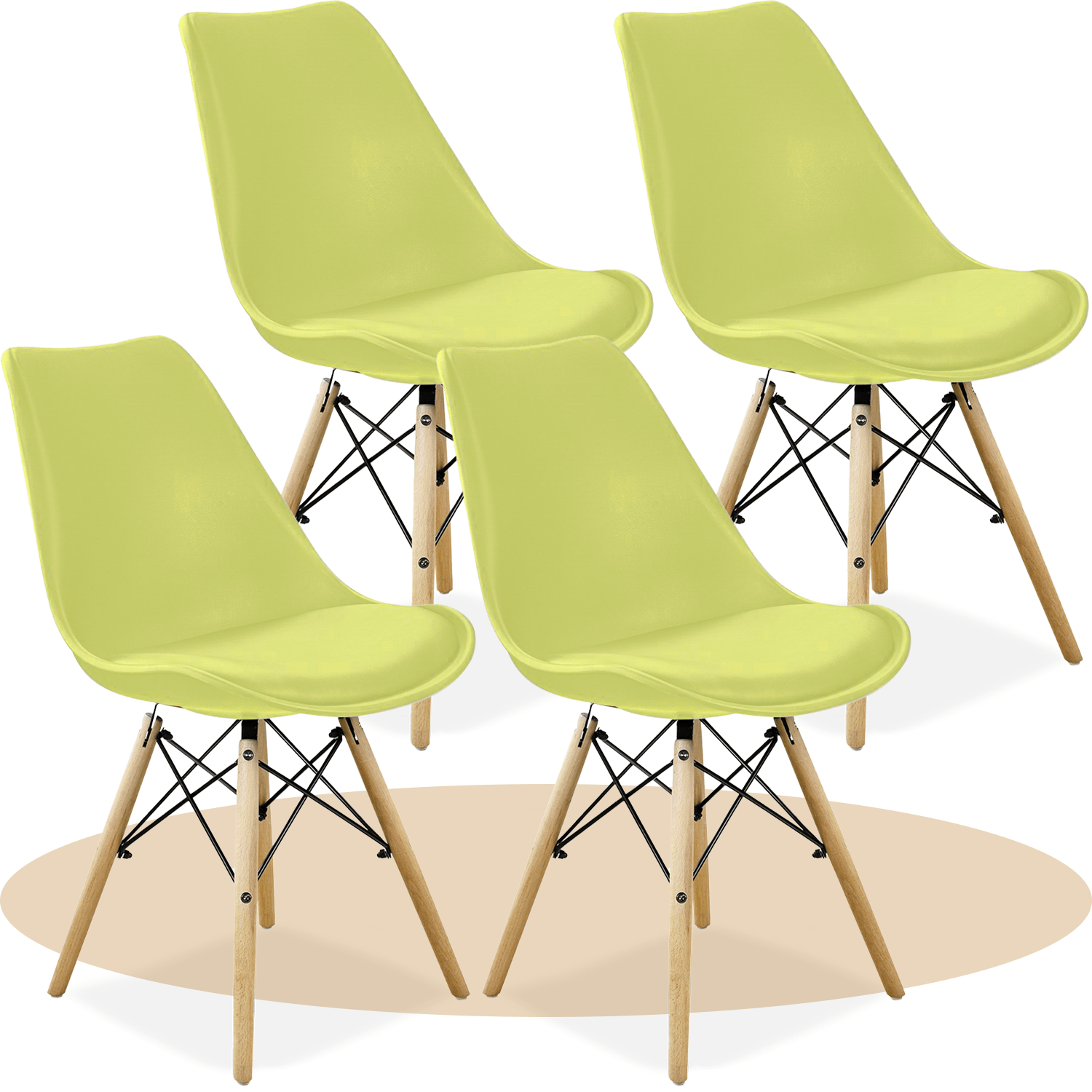 Sillas para Comedor, Sillas para Cocina con Asiento Blando, Tapizado y Patas Resistentes de Madera de Haya, Sillas Nórdicas Minimalistas, 49.5 x 44 x 79.5 cm