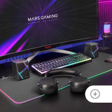 Mars Gaming MS-H, Altavoces Gaming RGB Flow, Drivers Invertidos y Sonido 3D-Surround 10W, Altavoces Compactos con Caja de Control de Volumen, Conexión Universal Jack 3.5mm, Negro