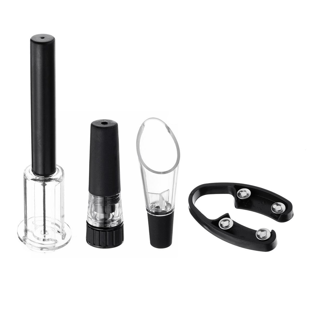 Set Abrebotellas Vino por Presión de Aire, Fácil y Rápido de Usar, Incluye Cortador, Sacaracorchos, Vertedor y Tapón