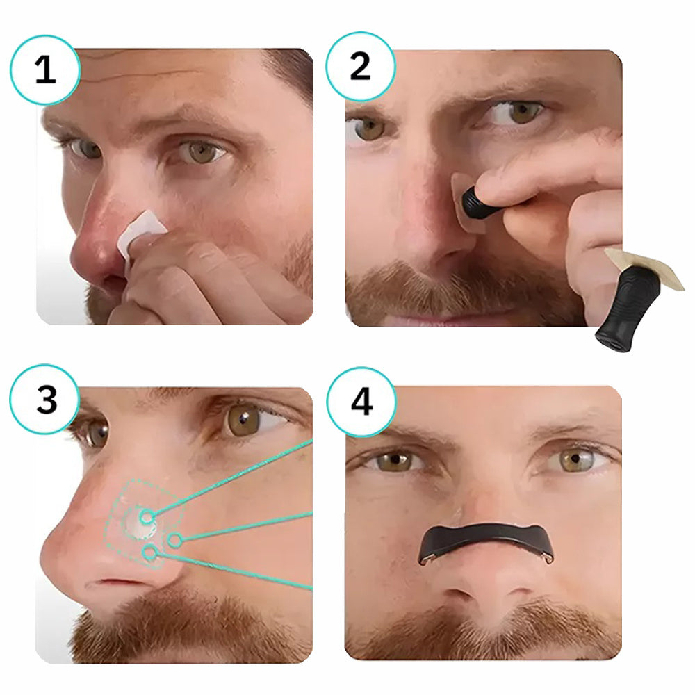 Tiras Nasales Magneticas, 4 Tiras de Diferentes Tallas, 1 Aplicador, 30 Parches, Promueve la Respiración Nasal y Mejora el Ronquido, Ideal para Deportistas