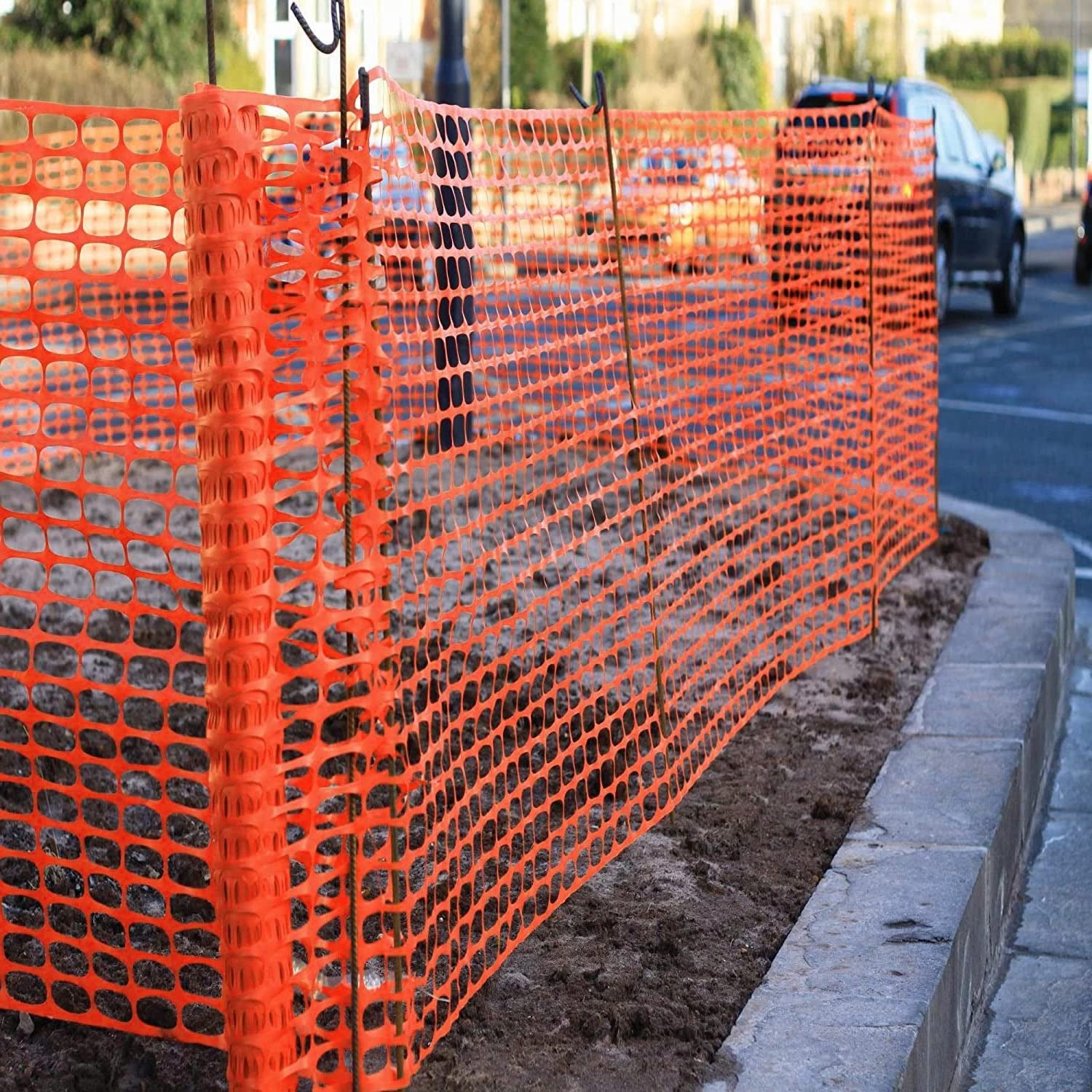 Valla de Jardín, Rollo de 1 metro de Alto por 50 metros de Longitud. Valla de Construcción, Valla Delimitadora, Vallas para Animales de Granja, Red Protectora de Plástico Ajustable y Cortable