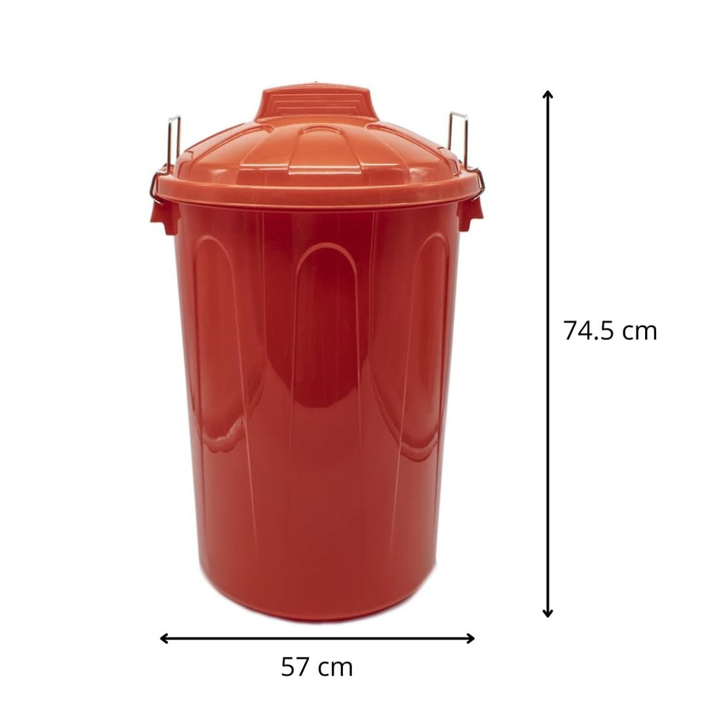 Cubo Basura 100 Litros de capacidad con Tapa. Fabricado en Plastico Resistente, Ideal para Almacenaje de Basura para el Hogar, Oficina o Industria