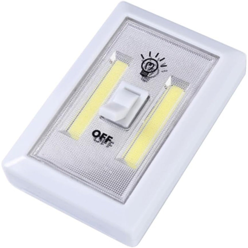 2 Luces con Interruptor, Luces LED para Pared y Superficies, Modo Apagado y Encendido, 3 pilas AAA (no incluidas), Tamaño: 8,5 x 7 x 3,2 cm, Agarres y Puntos Magnéticos para Sujección, Luz Blanca, Impermeable, Debajo De Gabinetes, Estantes, Armarios
