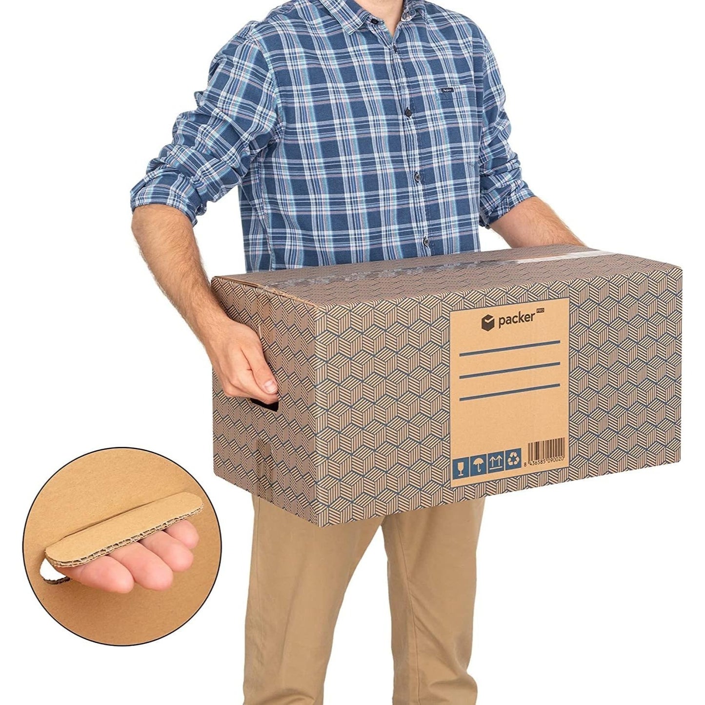 Caja Cartón para Mudanzas y Almacenaje Ultra Resistentes con Asas