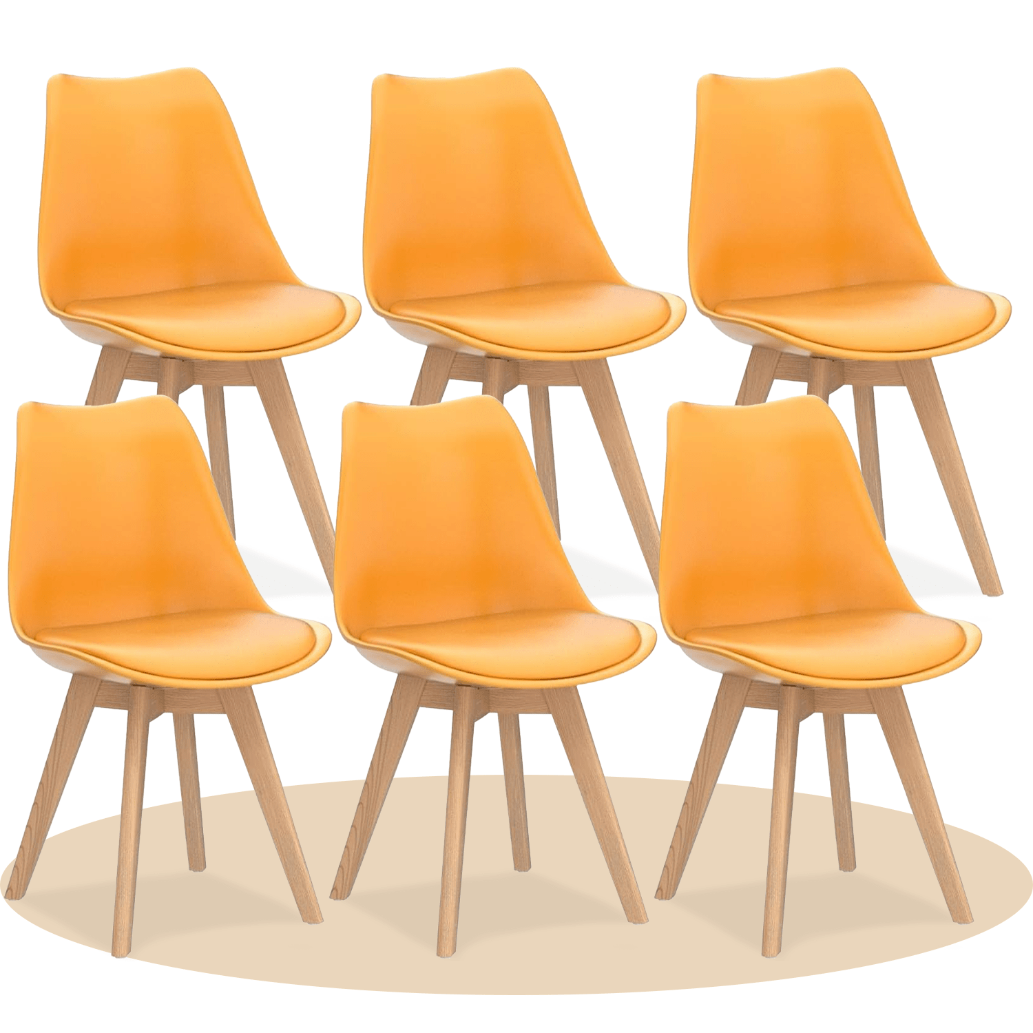 1/2/4/6 Unidad Sillas para Comedor, Sillas para Cocina con Asiento Blando, Tapizado y Patas Resistentes de Madera de Haya, Sillas Nórdicas