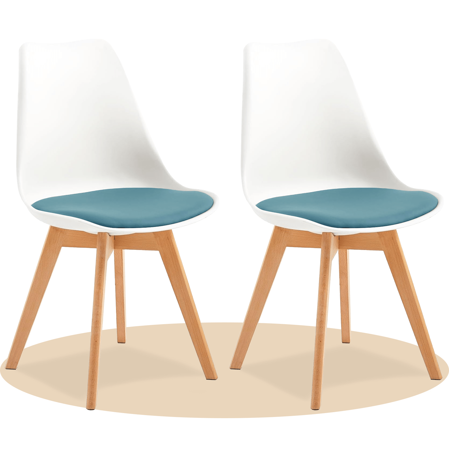 1/2/4/6 Unidad Sillas para Comedor, Sillas para Cocina con Asiento Blando, Tapizado y Patas Resistentes de Madera de Haya, Sillas Nórdicas