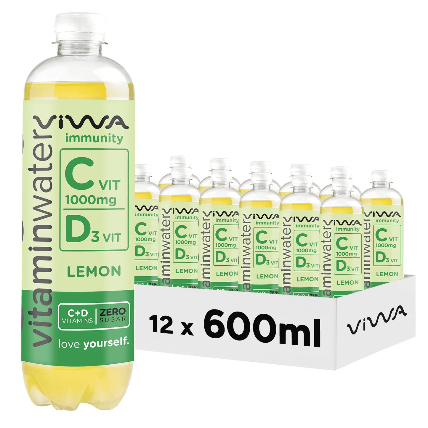 VIWA VitaminWater & Tea, Bebidas Refrescantes con Vitaminas y Minerales, 600ml, Pack de 12