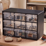Organizador Multiusos Cajones, Caja de Almacenamiento de Plástico Duradero y Ligero, Perfecto para Todo Tipo de Escritorios, Ideal para Organizar, 9 Compartimientos, Negro