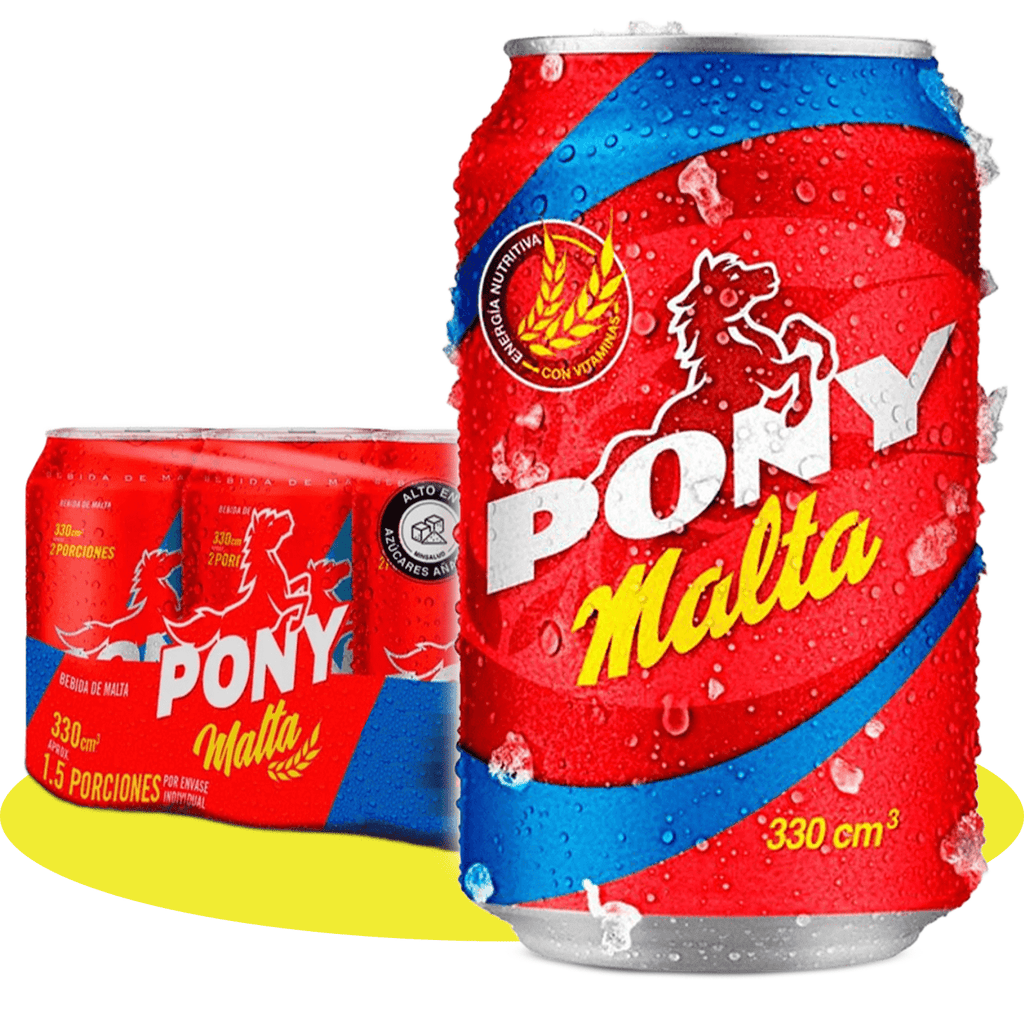 Pony Malta, Refresco Sabor Malta con Aroma a Cereales Tostados, Bebida Sin Alcohol, Original de Colombia, Pack Ahorro de 24 Latas de 330ml