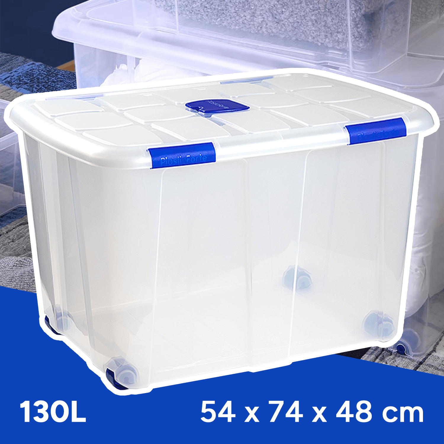 Caja Almacenamiento plástico para Guardar y Ordenar Juguetes, Libros, Documentos, Ropa, Mantas. Cierre Hermético, Gran Capacidad y Resistencia