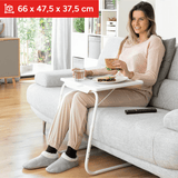 Mesa Plegable Portátil, Mesa Auxiliar Multifunción Ajustable, 6 Ajustes de Altura, 3 Ajustes de Inclinación, Permite hasta 18 Posiciones diferentes, Diseño Ligero, Estable y Resistente, Pensado para Comer, Trabajar con el Portátil, Dibujar