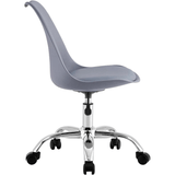 Silla Escritorio Ergonómica con Ruedas, Silla Oficina Giratoria con Altura Ajustable, Acolchada, Estilo Nórdico, Ideal para Estudio y Oficina