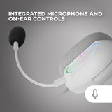 Mars Gaming MH-Pro, Auriculares Gaming ARGB Flow, Sonido Envolvente, Almohadillas Air 3D, Micrófono, PS4, PS5, Xbox One, Xbox Series X-S, Switch, Switch 2, Windows, Mac, Smartphone y Tablet, Blanco