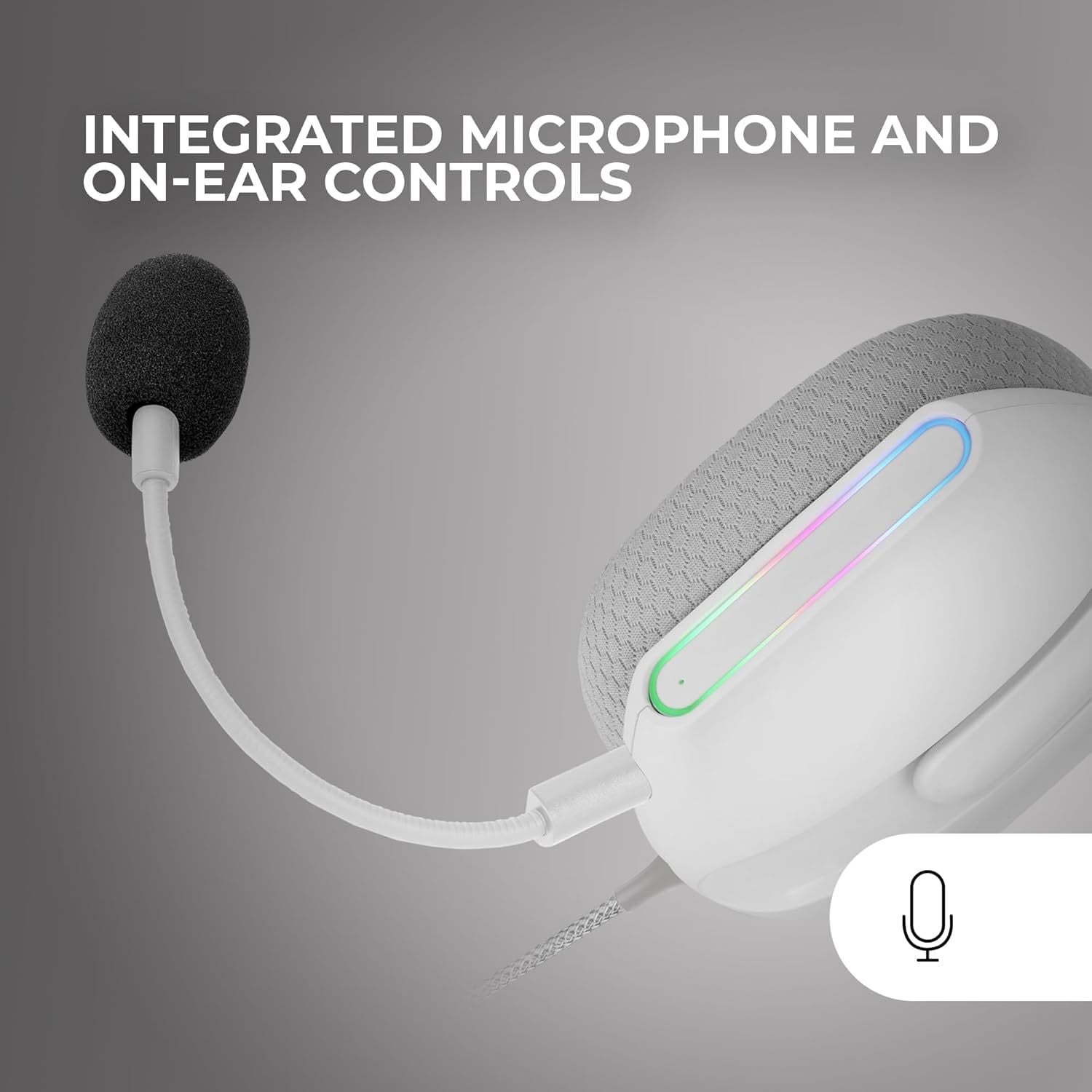 Mars Gaming MH-Pro, Auriculares Gaming ARGB Flow, Sonido Envolvente, Almohadillas Air 3D, Micrófono, PS4, PS5, Xbox One, Xbox Series X-S, Switch, Switch 2, Windows, Mac, Smartphone y Tablet, Blanco