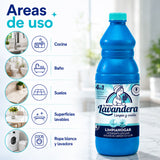 La Antigua Lavandera Lejía con Detergente, Limpiador para Suelos y Superficies del Hogar, Limpieza Potente y Multiusos, 1.5 L