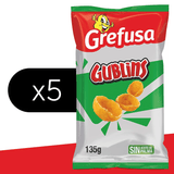 Grefusa Gublins Sabor Barbacoa, Snack Crujiente de Maíz, Ideal para Picar, Bolsa de 135g