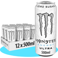 MONSTER ENERGY Ultra White Bebida Energética Cero Azúcar, 12/24 Latas de 500ml