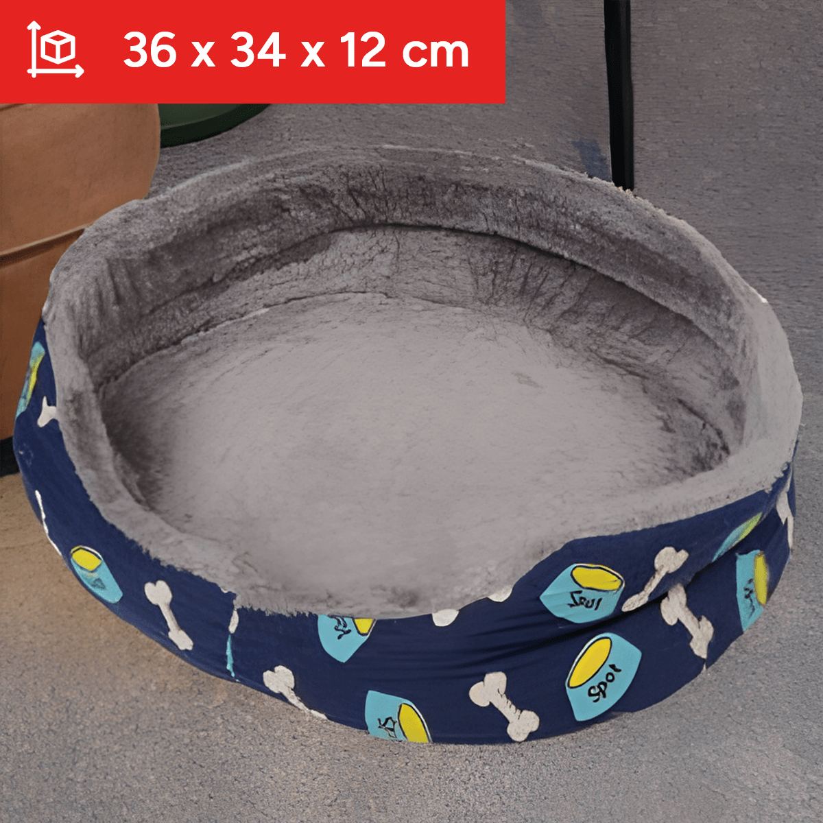 Cama para el Perro con Fondo Acolchado y Suave, Cama Gato, Cama para Mascotas, Bordes Suaves y Redondeados, Base Antideslizante, Aporta Sensación de Seguridad, Diseño Confortable para Mascotas: Soporte para la Cabeza y Cuello
