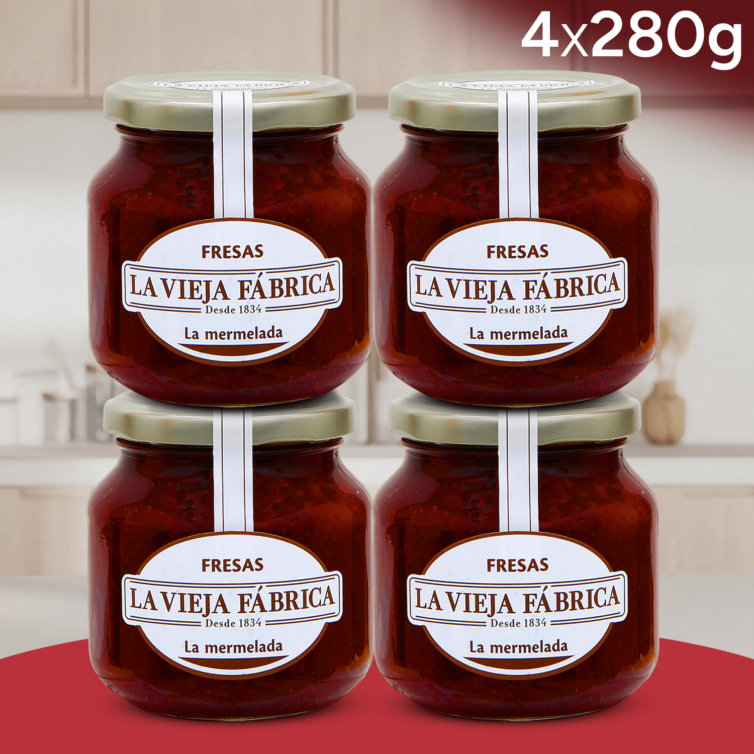 Mermelada de Fresa Tradicional La Vieja Fábrica, Tarro de 280gr