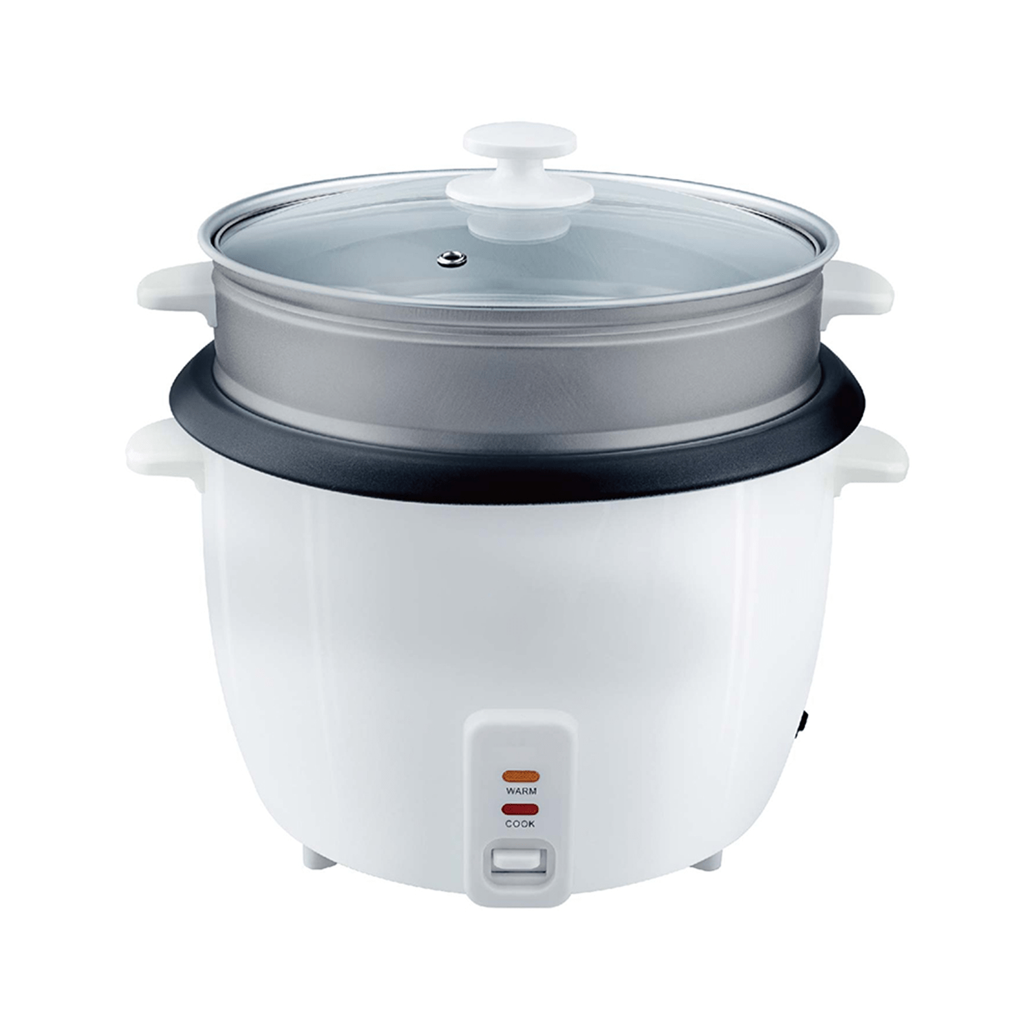 Hervidor de Arroz de Gran Capacidad, Arrocera con Función de Cocinar o Calentar, Contenedor Interno con Recubrimiento Antiadherente, Tapa de Vidrio Transparente, Indicador luminoso