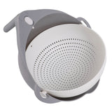 Cuenco Escurridor, Colador de Cocina, Colador Basculante con Asa de Agarre, Desmontable y Fácil de Limpiar, Botón de Bloqueo, Hecho de Plástico Resistente, 24 x 13 cm