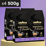 Lavazza Café Grano Natural Tostado Expresso Barista Intenso, Mezcla Arábica y Robusta, con Notas Aromáticas de Cacao y Madera, Intensidad 9/10, Tueste Medio, 1/2 kg