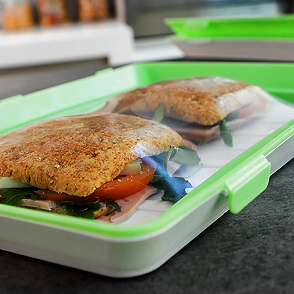 3 Bandejas de Almacenamiento Apilable para Refrigerador, Caja de Almacenamiento de Alimentos Sellada al Vacío, Mantiene los Productos Frescos, Diseño apilable, 30 x 20 x 2,4 cm