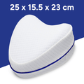 Almohada Piernas y Rodillas con Espuma de Memoria, Alivia Dolor de Espalda, Cadera y Articulaciones, Ideal para Dormir de Lado, Alinea Piernas con la Columna, Ayuda a Evitar el Estrés en los Puntos de Presión y el Dolor, Adaptable al Cuerpo
