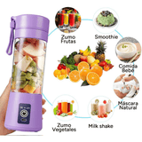 Licuadora Portatil Zumos y Batidos, Batidora para Frutas y Verduras, 6 Cuchillas de Acero, Vaso de 380ml de Capacidad, Ideal para Llevar, Cable de Carga USB, Batería de 800 mAh, 22000 RPM