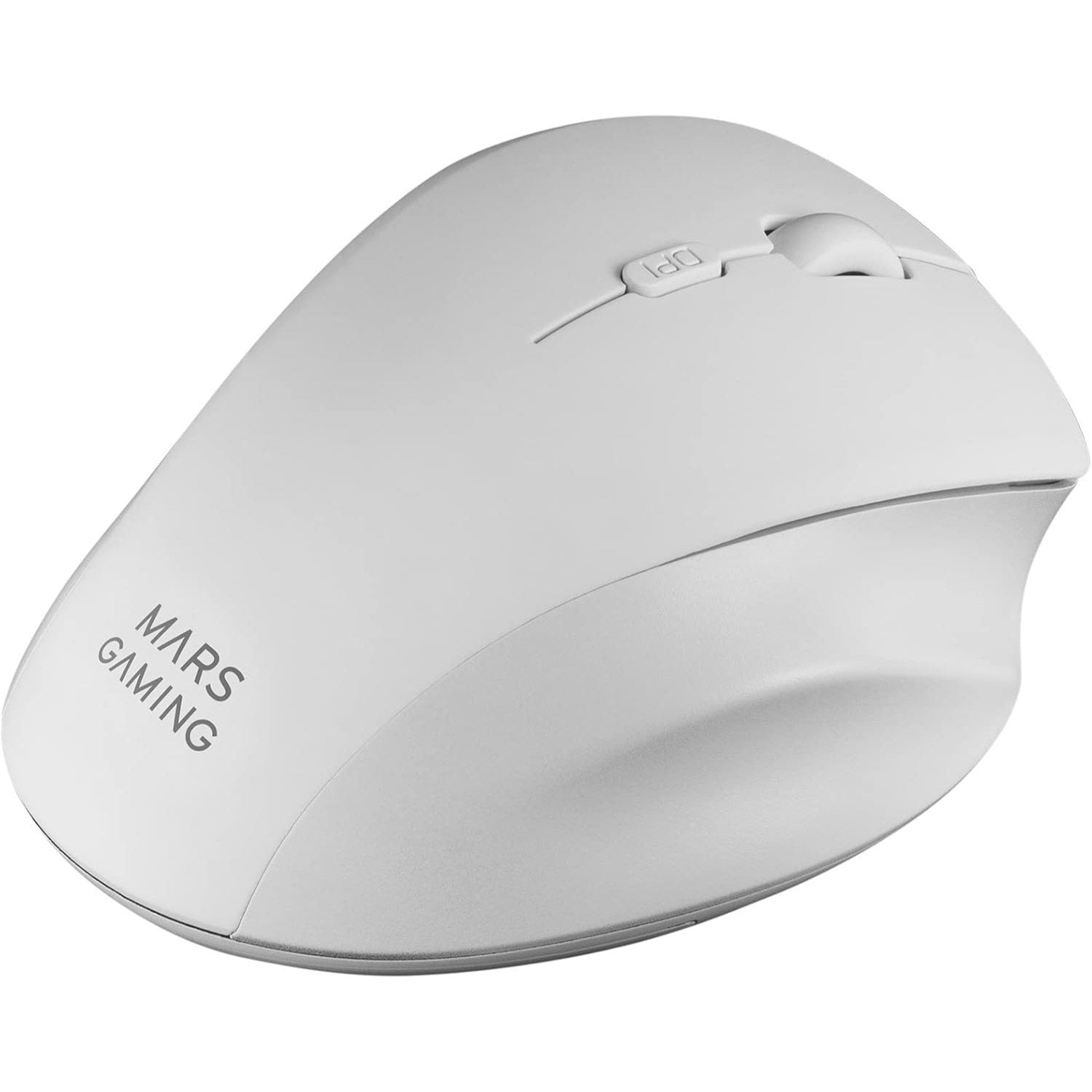 Mars Gaming MMWERGO, Ratón Inalámbrico Ergonómico, Sensor Óptico 3200 dpi, Switches Mecánicos KAILH, Ahorro Energía, Multiplataforma, PC, Mac, PS5, Xbox, Blanco