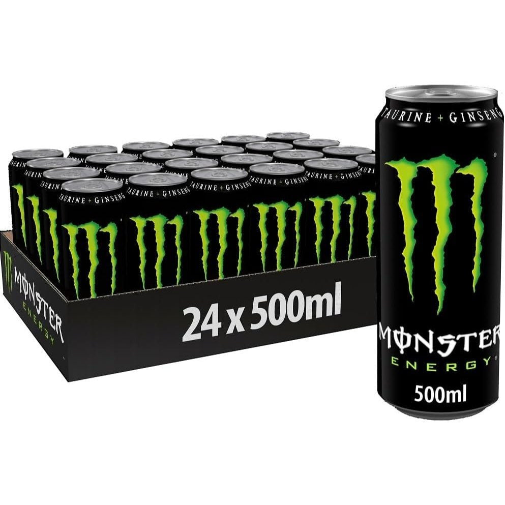 MONSTER ENERGY Bebida Energética, Refresco Energético, Pack 12/24 Latas de 500ml