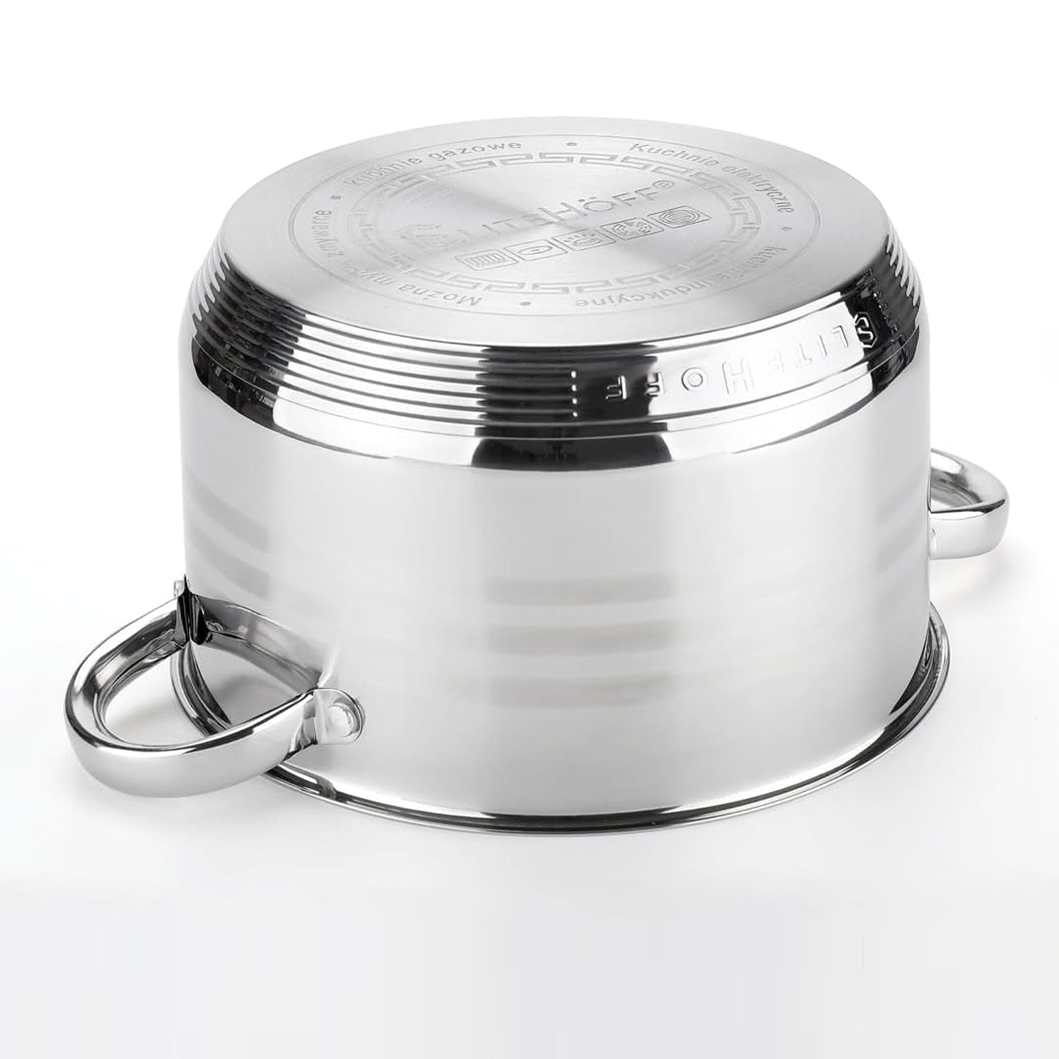 Juego de Ollas de Acero Inoxidable, 12 Piezas, Tapas Incluidas, Apto para Lavavajillas, Apto para Cocina Eléctrica, Gas, Vitrocerámica e Inducción