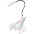 Mars Gaming MMIC, Micrófono Gaming USB Omnidireccional con Iluminación RGB Flow, Brazo Flexible, Botón Mute, Plug & Play, para Streaming y Gaming en PC, PS4, PS5, Mac, Blanco