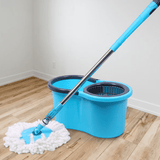 Mopas de Limpieza Suelo, Mopa Giratoria de 360° con Cubo, Autoescurrido sin Esfuerzo, Gran Poder de Absorción, Fácil de Usar, Uso en Seco y Mojado, para Todo Tipo de Superficies, Cubo con Salida de Agua en la Parte Inferior