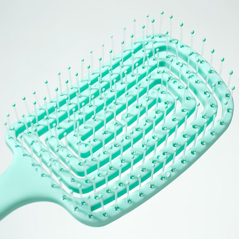 Cepillo Desenredante Curvo para Todo Tipo de Cabello, Peine Desenredante sin Dolor, Anti tirones, Antifrizz, Peine para el Cabello de Diseño Hueco, Mango Ergonómico, Fácil Uso en Húmedo y Seco