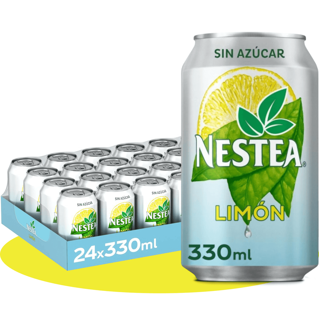 Nestea Té Negro Limón Sin Azúcar, Refresco de Té Negro con Sabor a Limón, Pack de 24 Latas de 330ml