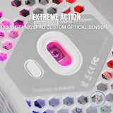 Mars Gaming MM55, Ratón Gaming RGB Chroma, Ultra-Ligero 55g, Sensor Óptico 12800 dpi, Switches Mecánicos Programables HUANO, Cable Paracord, Blanco