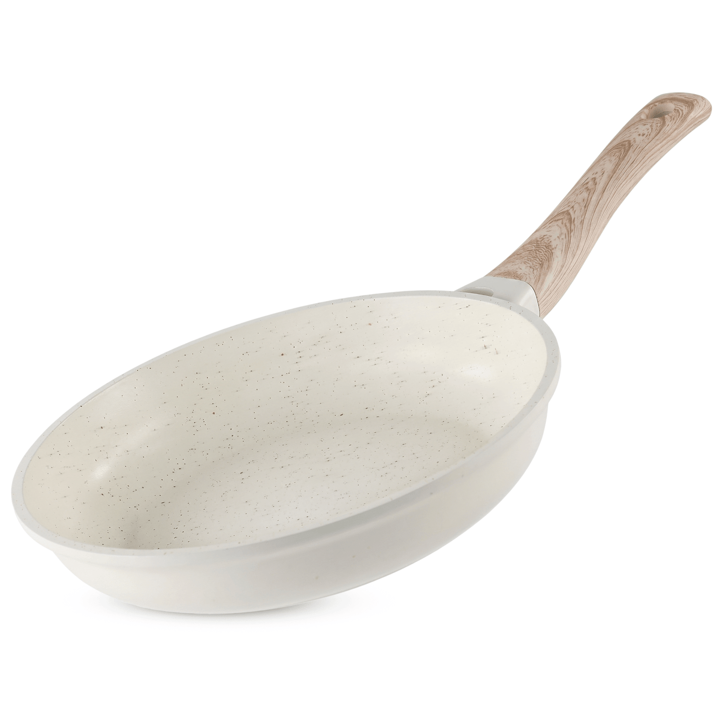 Sartenes Cocina Antiadherente, Sartenes de Aluminio de Alta Resistencia con Revestimiento Antiadherente efecto Mármol Blanco, Base de Inducción y Mangos de Baquelita Estilo Madera, Ø20/Ø24/Ø28cm