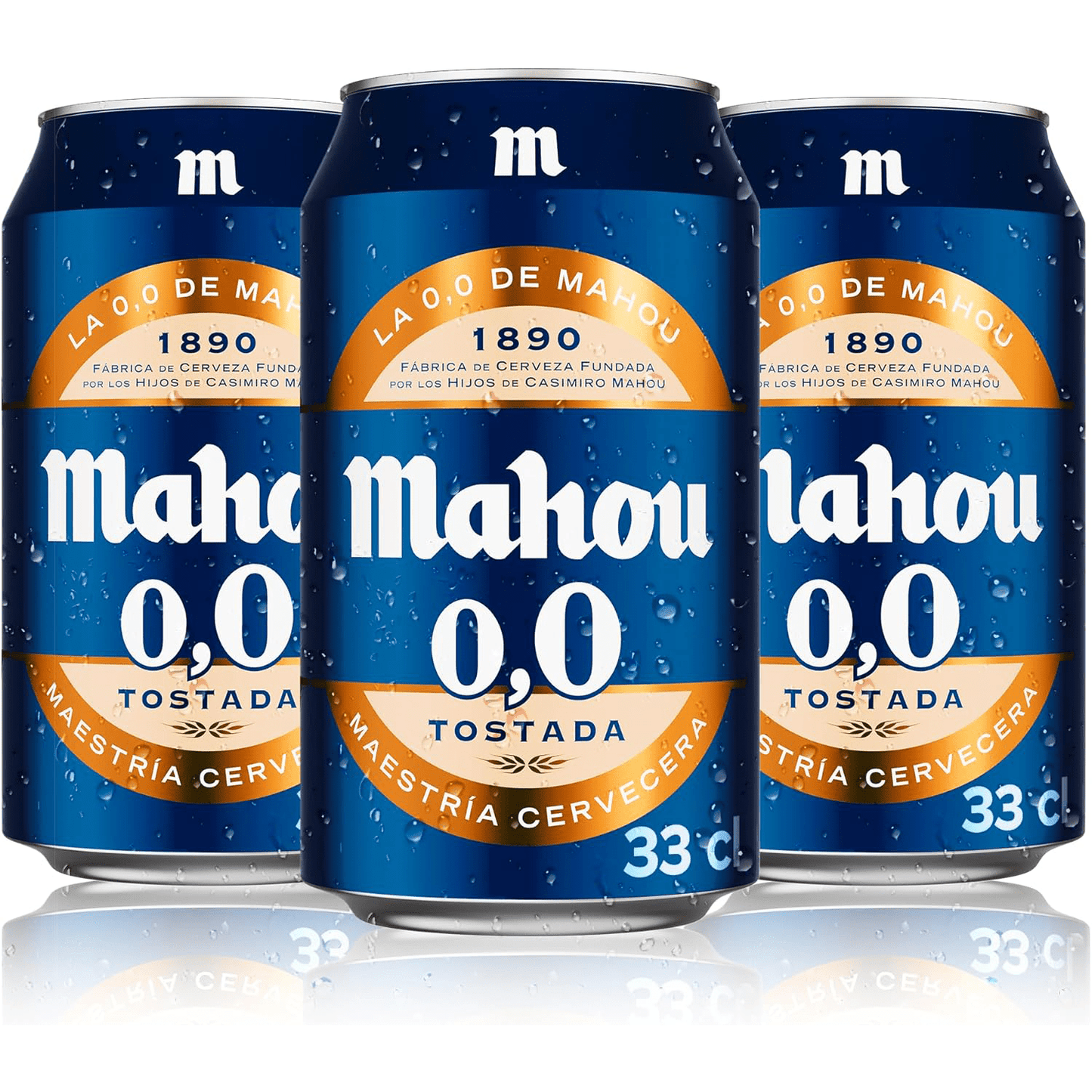 Mahou 0,0 Tostada, Pack de 24 Latas de 330 ml, Cerveza Lager Refrescante, Ligera y Suave, Sabor Auténtico, Cerveza Sin Alcohol