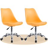 Silla Escritorio Ergonómica con Ruedas, Silla Oficina Giratoria con Altura Ajustable, Acolchada, Estilo Nórdico, Ideal para Estudio y Oficina