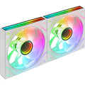 Mars Gaming MF-3DPROX2R, Kit 2x Ventiladores 120mm, Aspas Invertidas, Iluminación ARGB Triple Infinity Mirror 360°, Control PWM, Rodamientos FDB, Ventiladores PC con Compatibilidad Total ARGB, Blanco