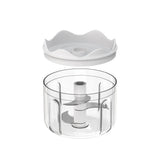 Picadora Electrica de Alimentos Recargable USB, 300ml de Capacidad, Recipiente de Cristal, Batería 1300 mAh, Trocea, Mezcla, Machaca y Muele, Triple Cuchilla de Acero, Resistente, Fácil de Limpiar, Perfecto para Fruta, Verdura, Carne, Hierbas