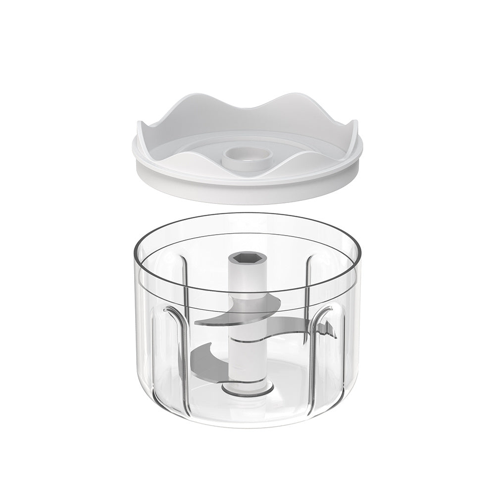 Picadora Electrica de Alimentos Recargable USB, 300ml de Capacidad, Recipiente de Cristal, Batería 1300 mAh, Trocea, Mezcla, Machaca y Muele, Triple Cuchilla de Acero, Resistente, Fácil de Limpiar, Perfecto para Fruta, Verdura, Carne, Hierbas