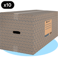 Pack 10 Cajas Carton para Mudanzas y Almacenaje Ultra Resistentes con Asas