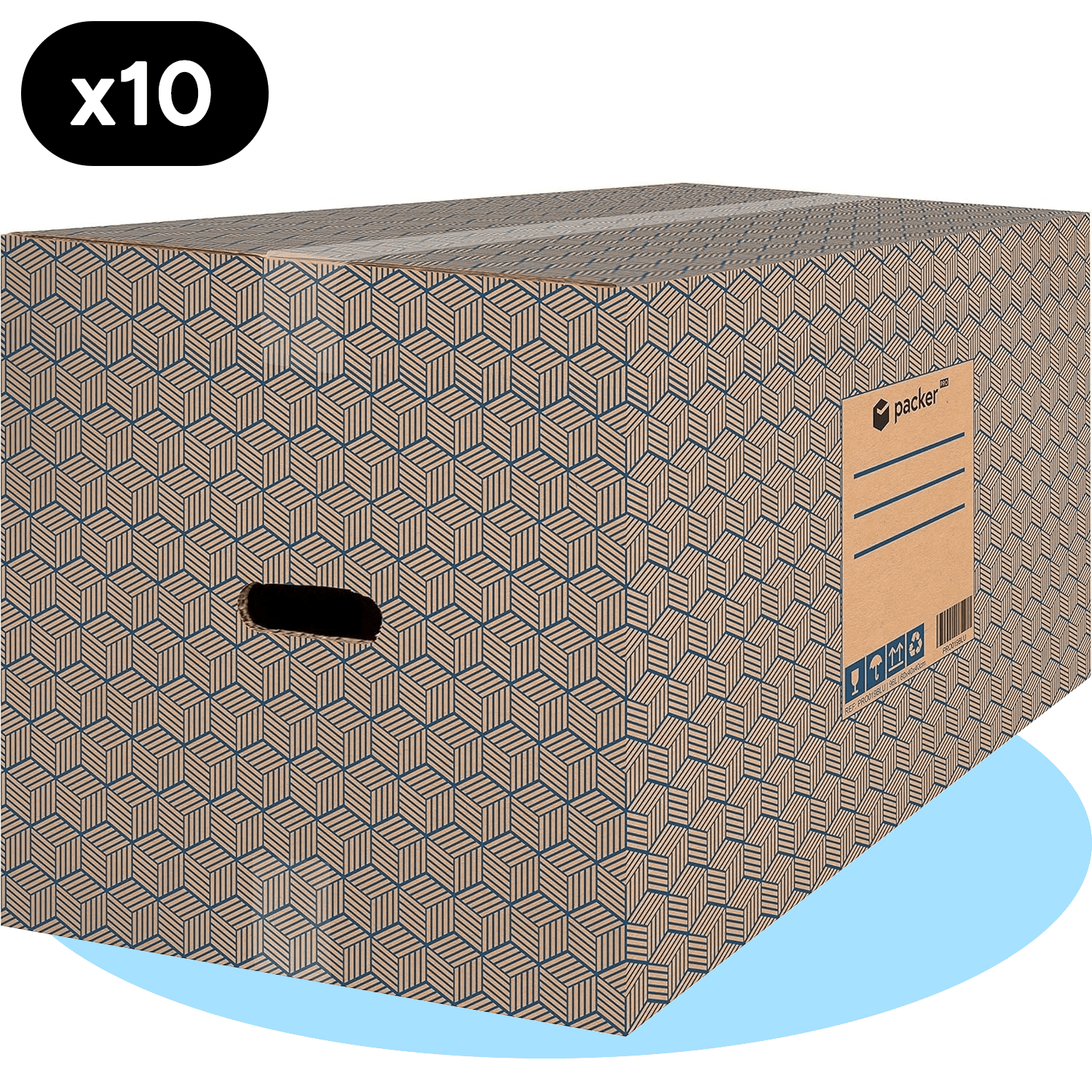 Pack 10 Cajas Carton para Mudanzas y Almacenaje Ultra Resistentes con Asas
