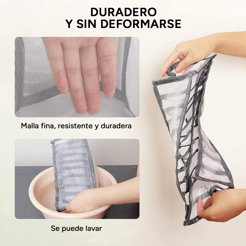Set de 3 Organizador Cajones Ropa, Organizador Armario Ropa, Organizador Ropa Interior, Transpirable, Ropa Organizada, Ordenada y Visible, Ideal para Cajones, 1 Organizador de 32 x 32 x 12 cm, 2 Organizadores de 12 x 32 x 12 cm, Múltiples Compartimentos